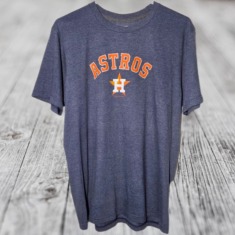 Houston Astros Majestic Heathered Blue Graphic T-Shirt Mens L